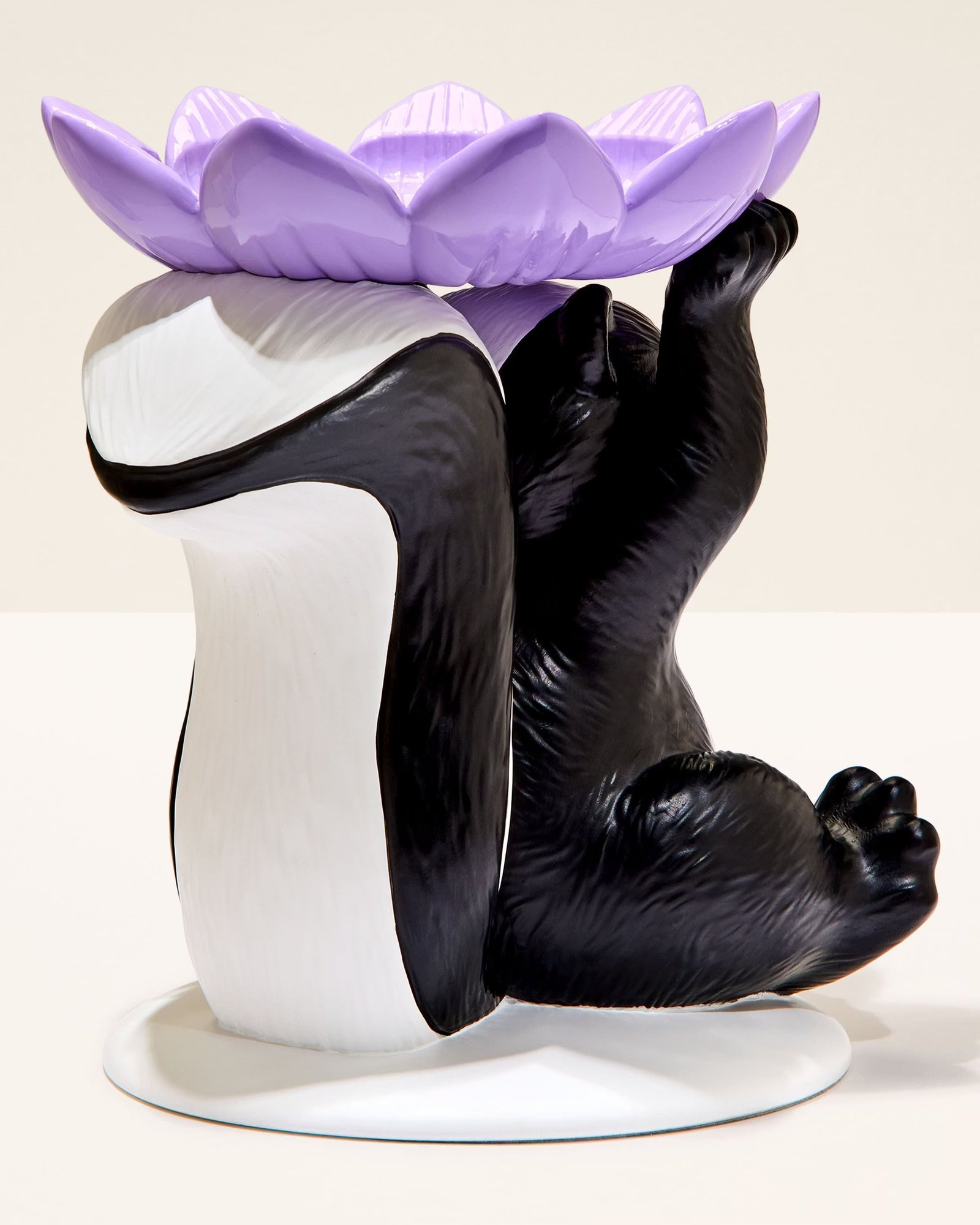 Flowery Skunk Pedestal 3-Wick Candle Holder - Image 3