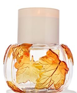 Glass Leafy Pumpkin 3-Wick Candle Holder
