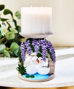 Alternative view of Swan Bridge Pedestal 3-Wick Candle Holder