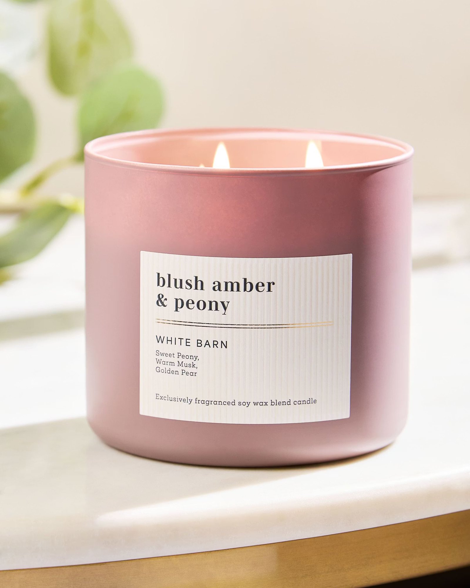 Blush Amber & Peony 3-Wick Candle - Image 6