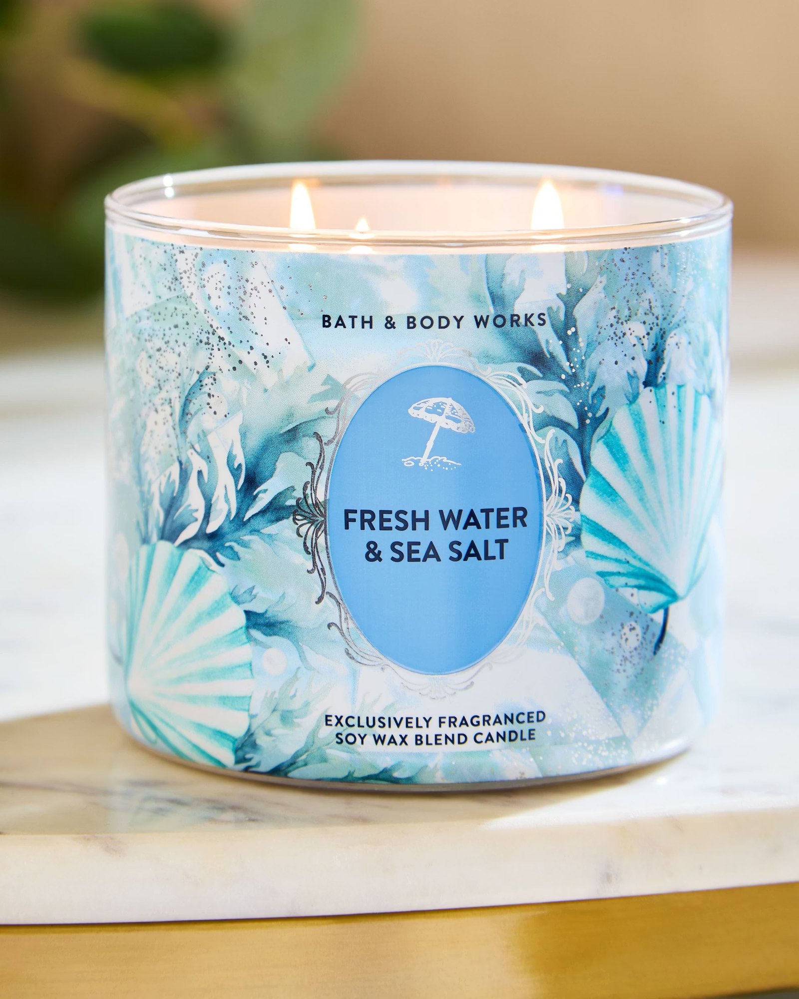 Fresh Water & Sea Salt 3-Wick Candle - Image 7