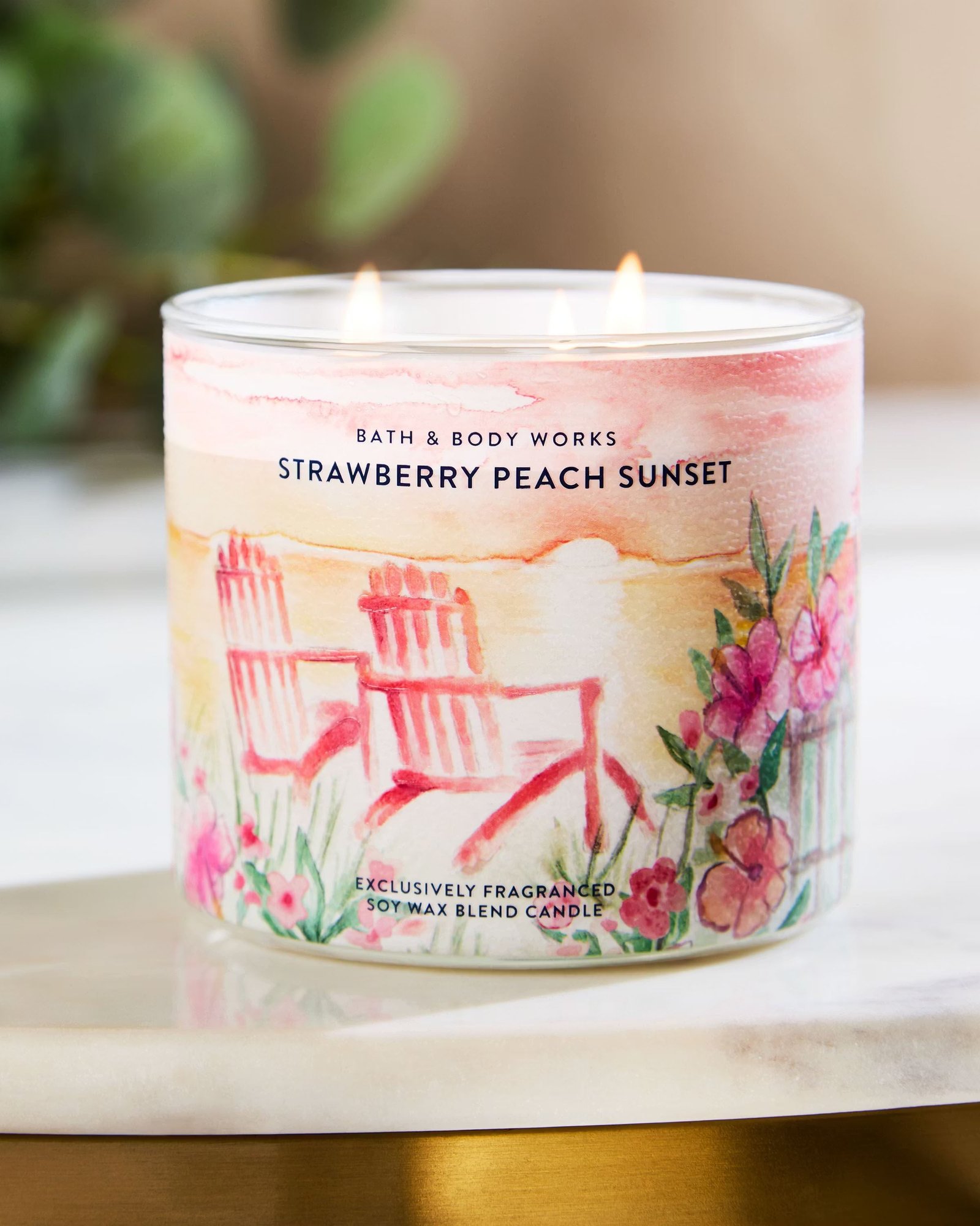 Strawberry Peach Sunset 3-Wick Candle - Image 3