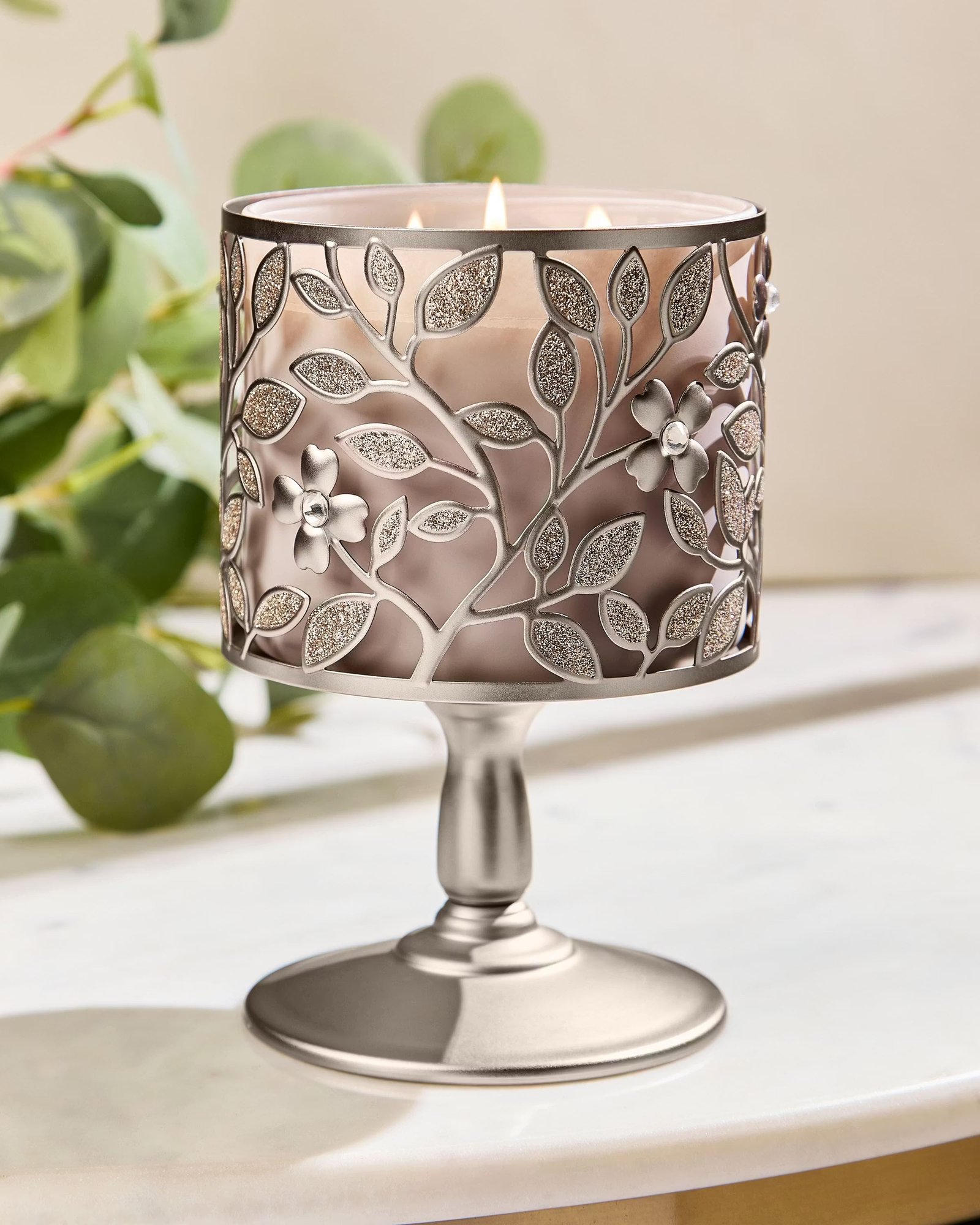 Dogwood Pedestal 3-Wick Candle Holder - Image 2