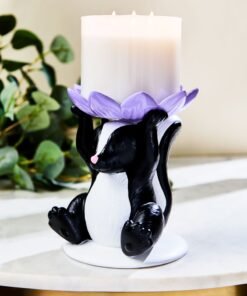 Alternative view of Flowery Skunk Pedestal 3-Wick Candle Holder